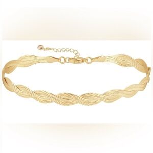 #96 Gold Plated Twisted Herringbone bracelet